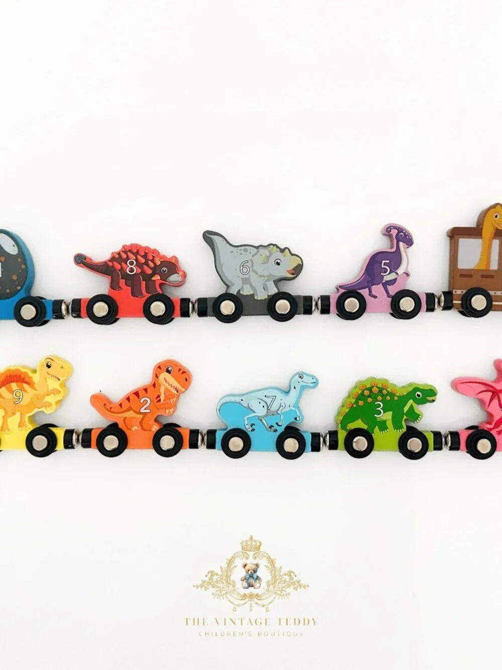 NWT Cute Wooden Dinosaurs Train Activity Play Set Children’s Early Learning Toys